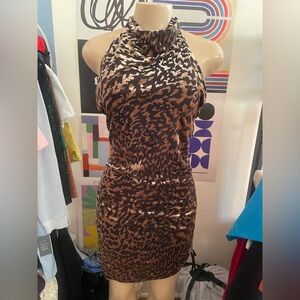 Animal Print Halter Dress